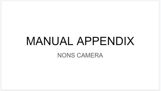 MANUAL APPENDIX for adapters and shooting tips