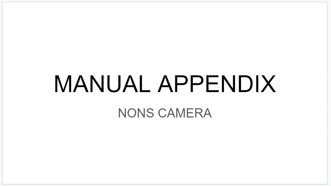 MANUAL APPENDIX for adapters and shooting tips